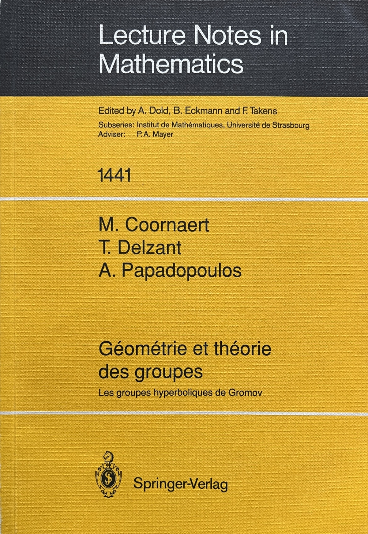 Photo du livre  Géométrie et théorie des groupes : les groupes hyperboliques de Gromov